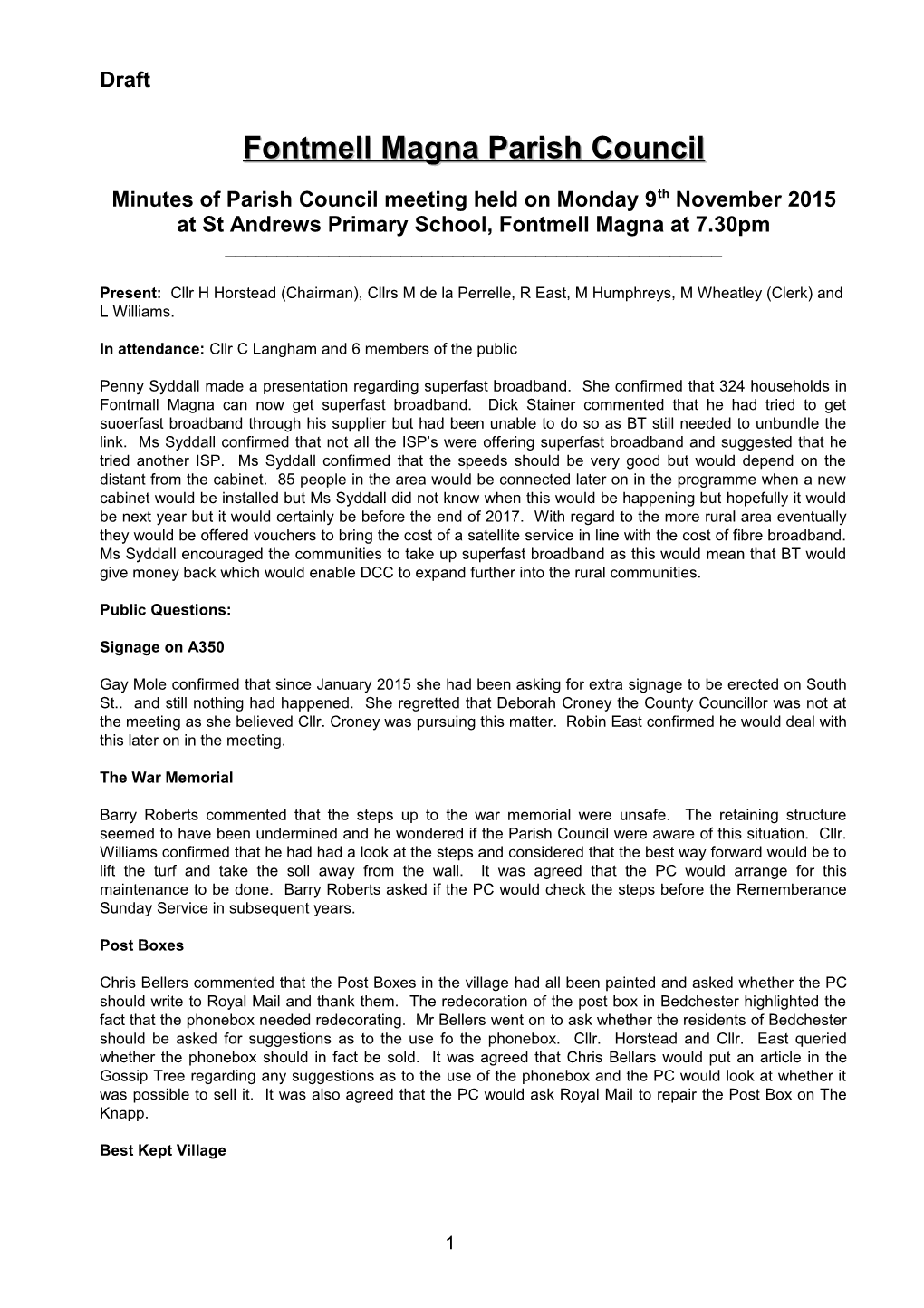 Fontmell Magna Parish Council