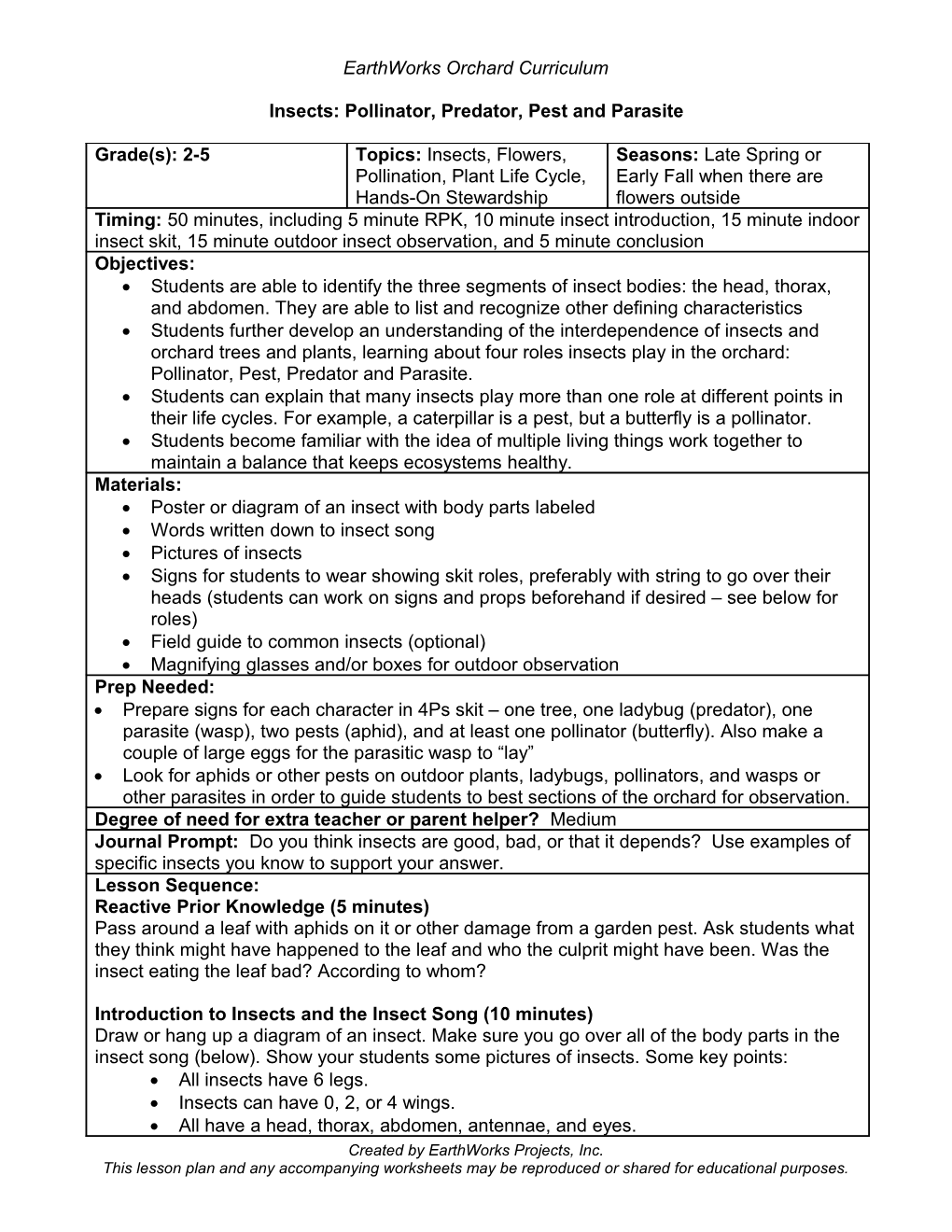 Earthworks Lesson Plan