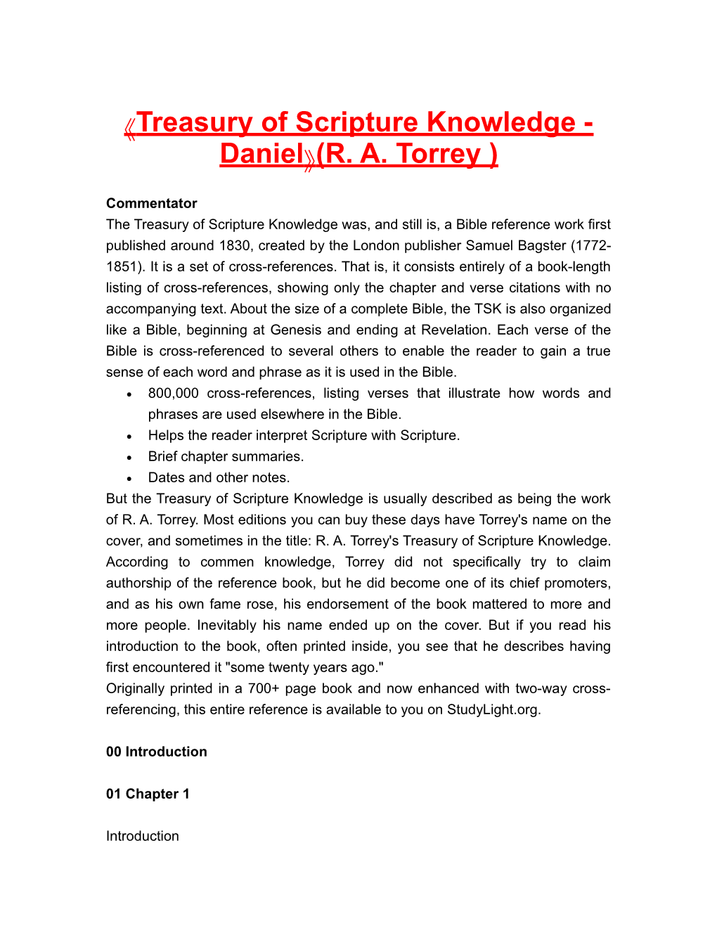 Treasury of Scripture Knowledge - Daniel (R. A. Torrey )