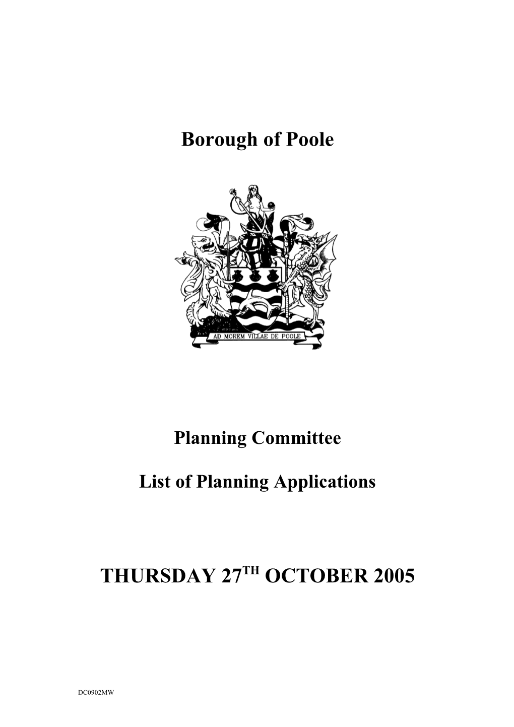 List of Planning Applications