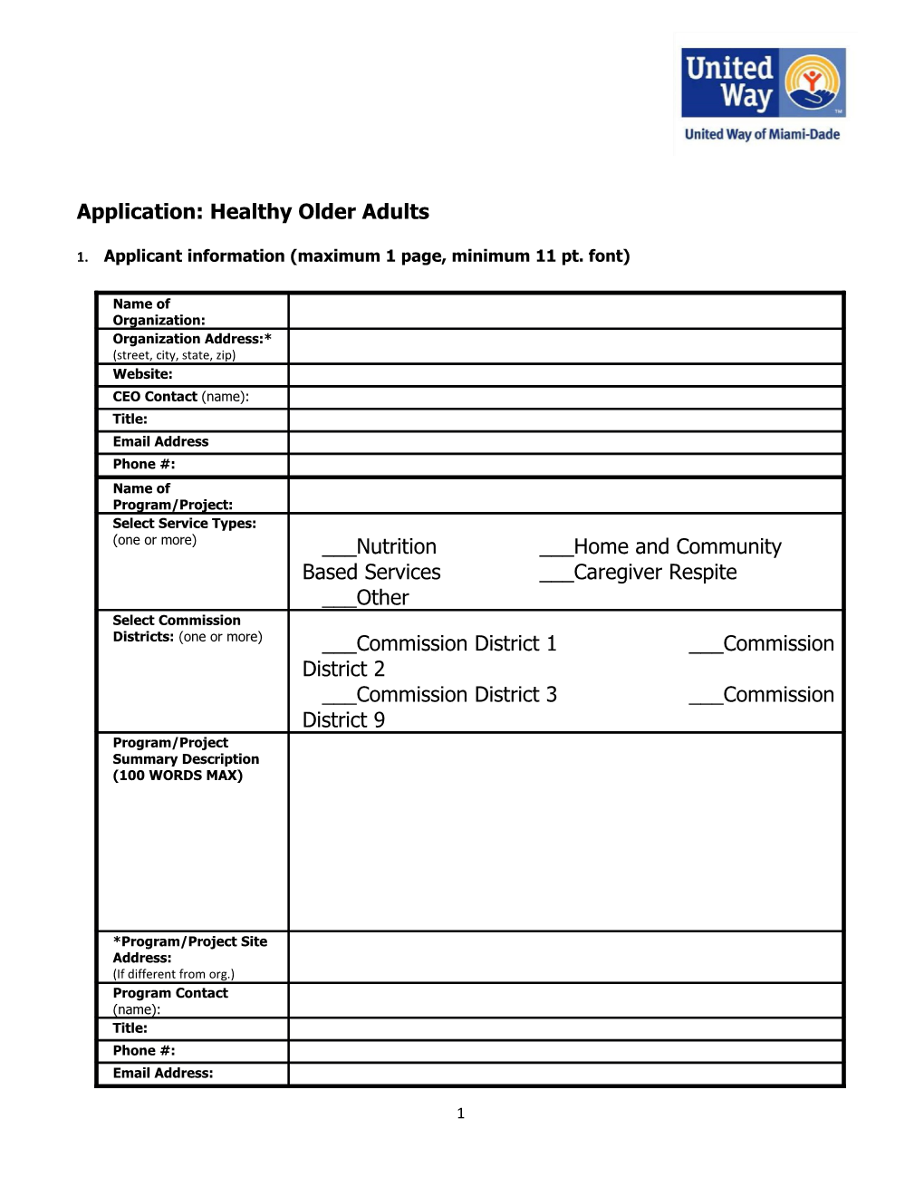 Application: Healthy Older Adults