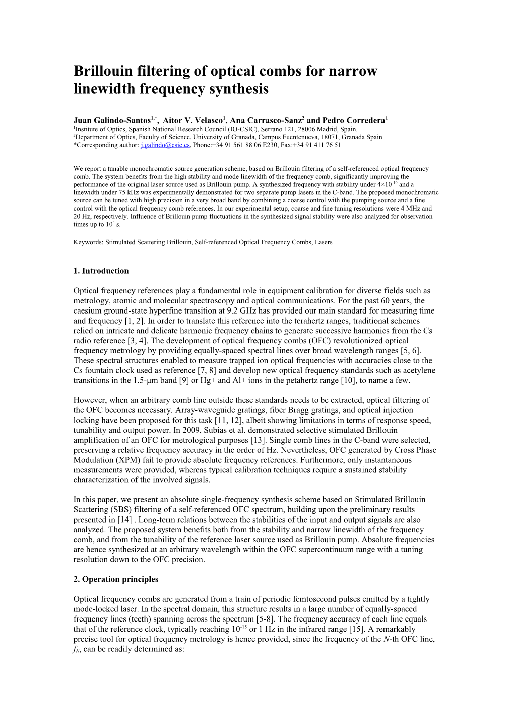 Brillouin Filtering of Optical Combs for Narrow Linewidth Frequency Synthesis