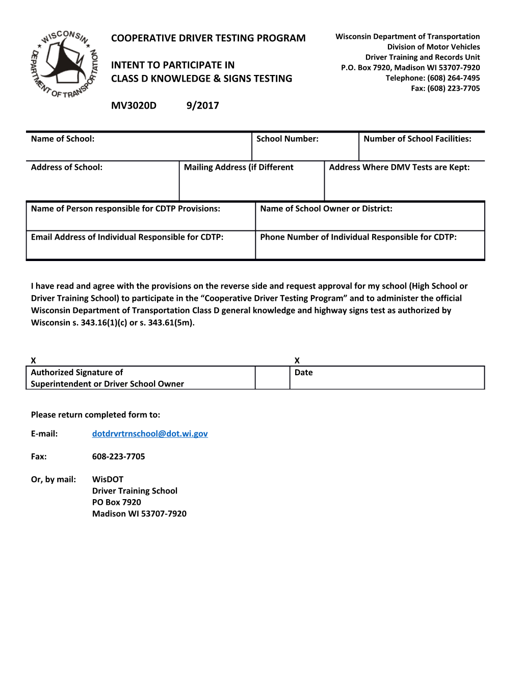 Intent to Participate in Class D Knowledge & Signs Testing