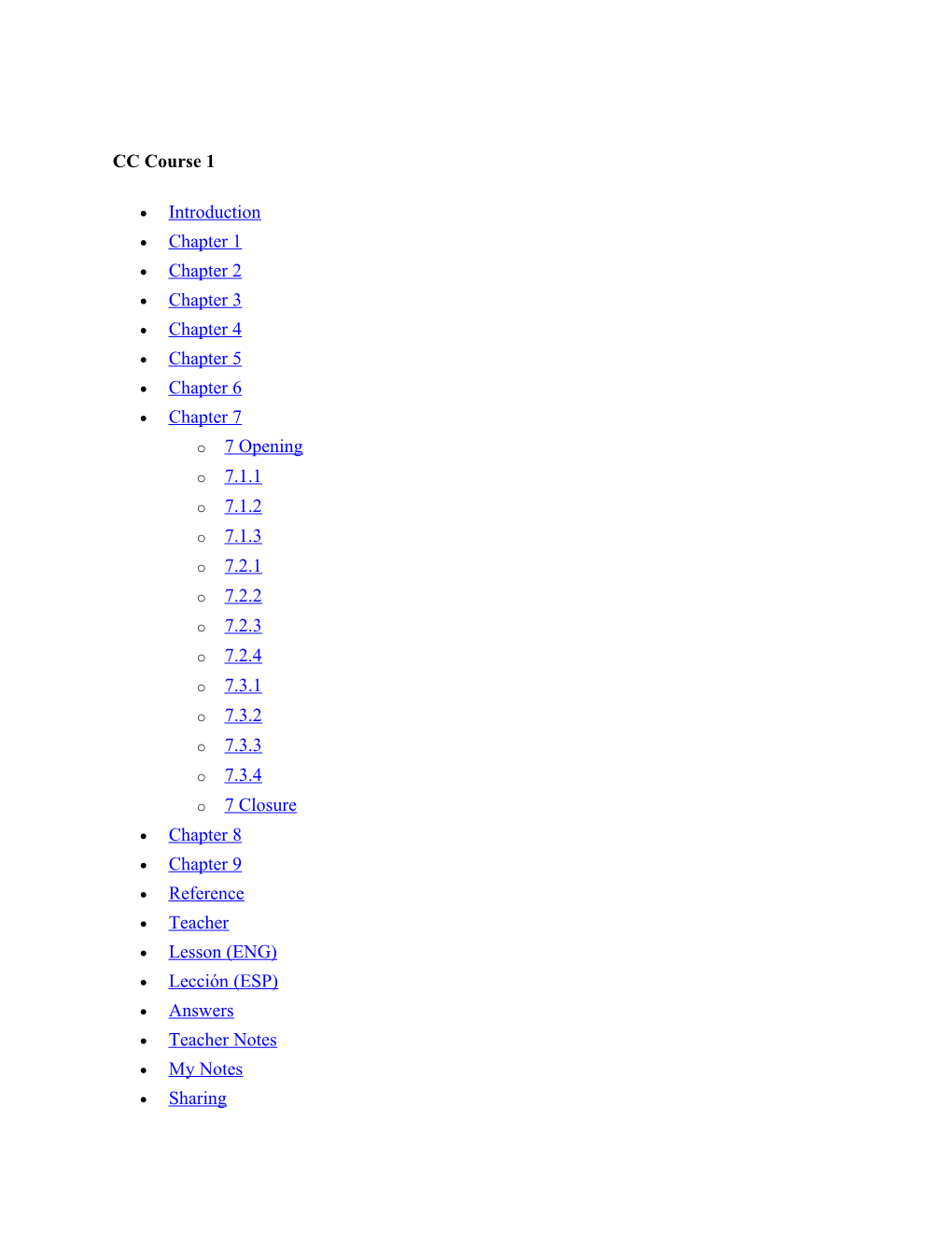 CC Course 1 Homelogout