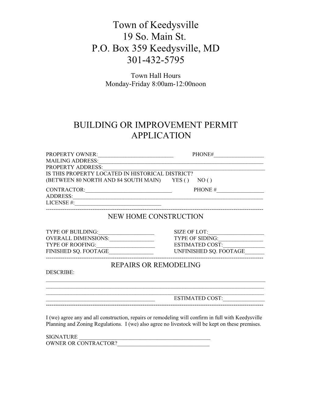 Building Or Improvement Permit