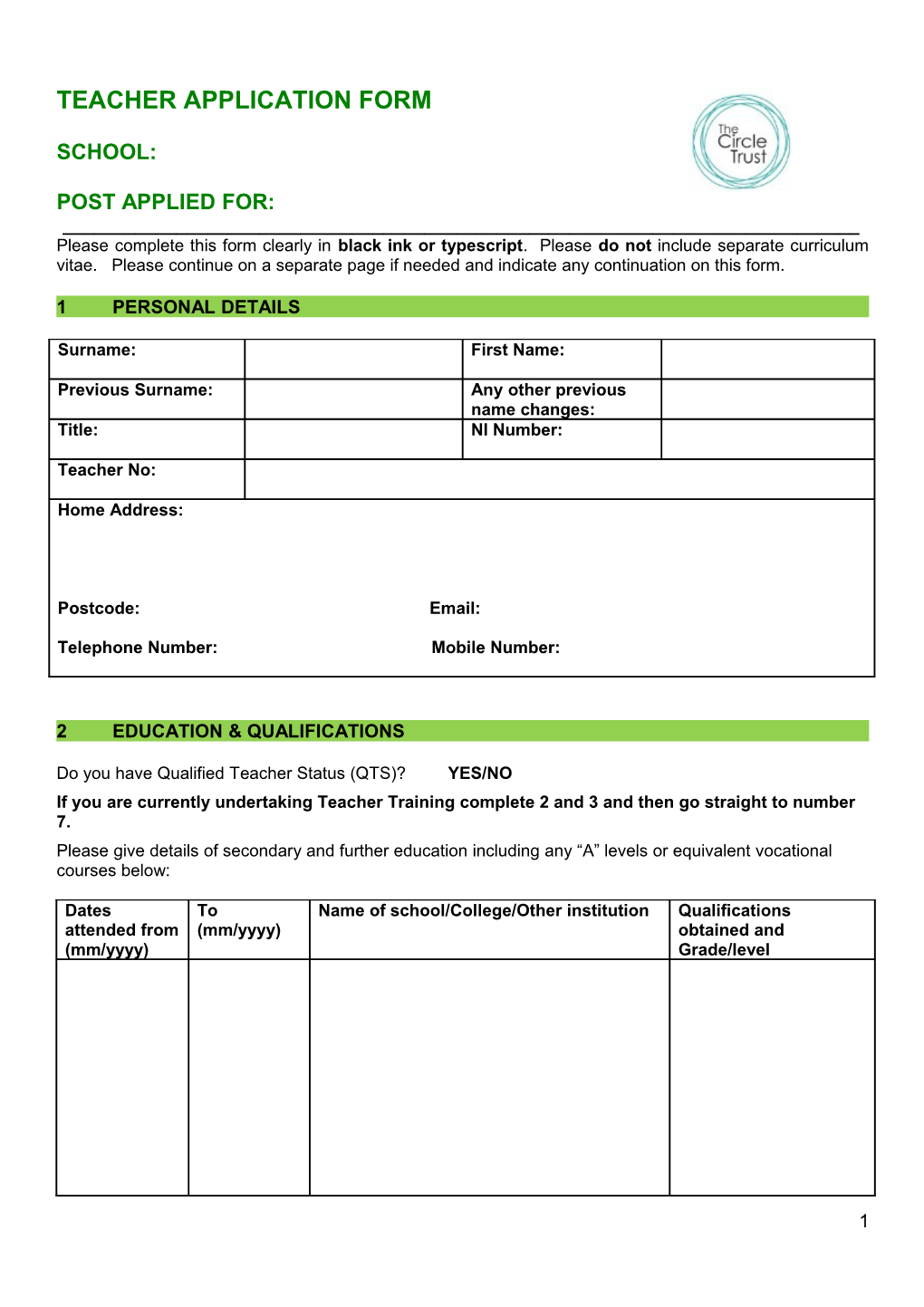 Do You Have Qualified Teacher Status (QTS)? YES/NO