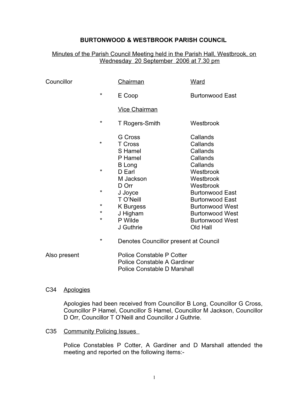 Burtonwood & Westbrook Parish Council