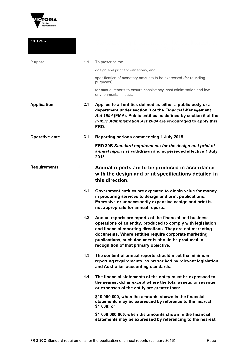 Appendix 1: Design and Print Specifications for Annual Reports