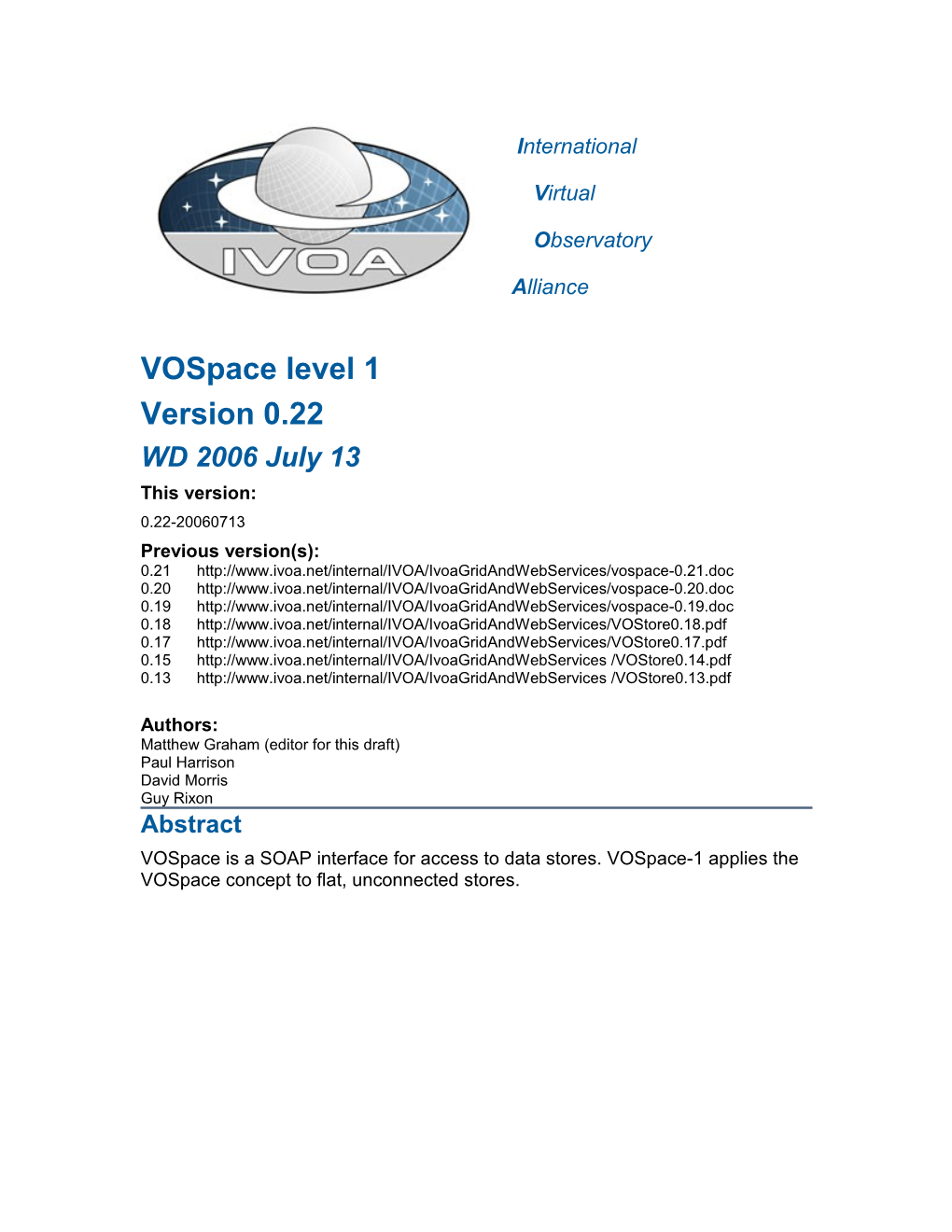 IVOA Document Template