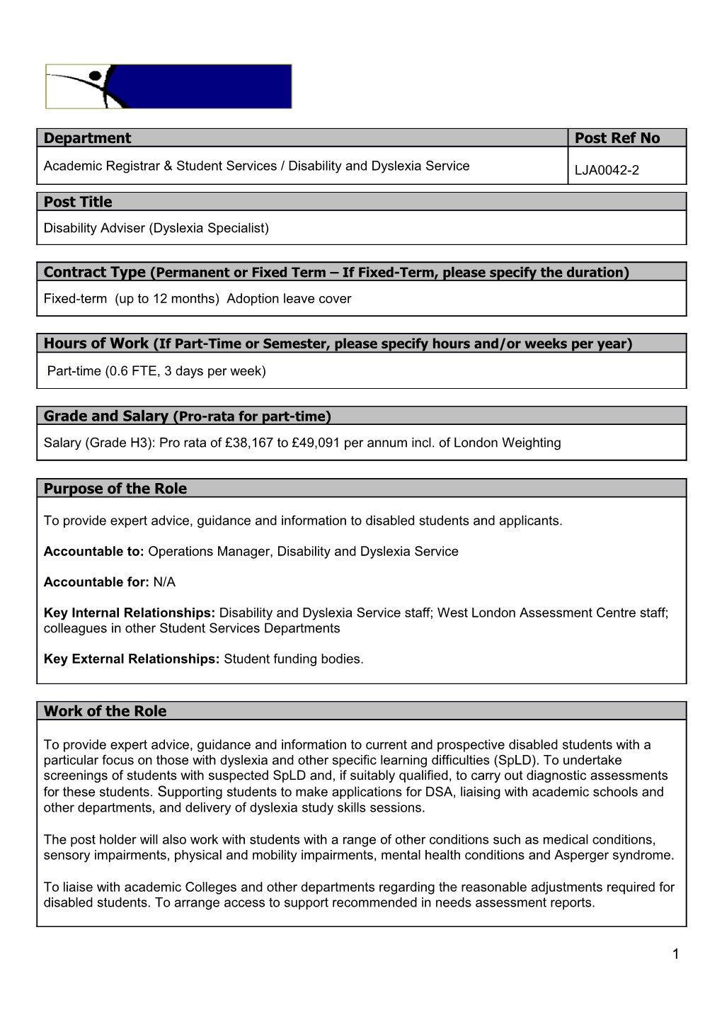 Job Desc. Form (Non Academic)