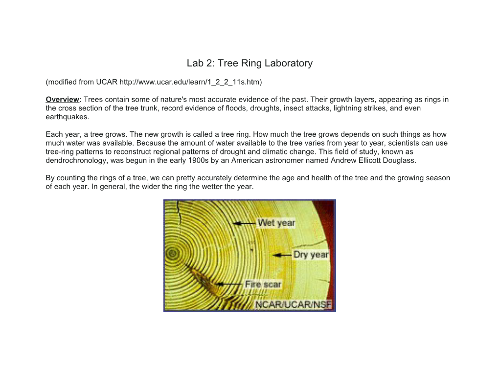 Lab 2: Tree Ring Laboratory