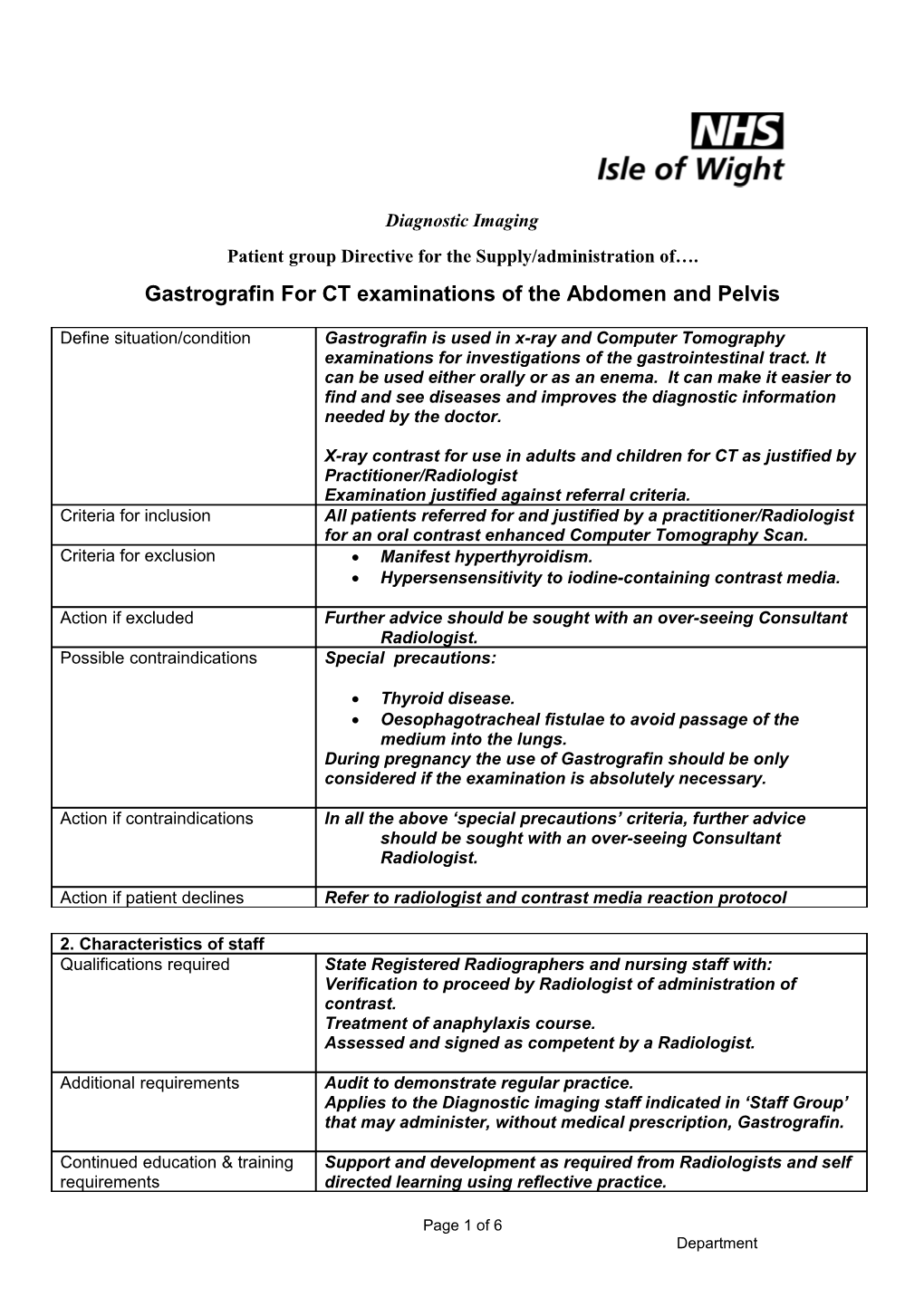 Patien T Group Direction for the Supply/Administration of Zidovudine, Lamivudine, Nelfinavir