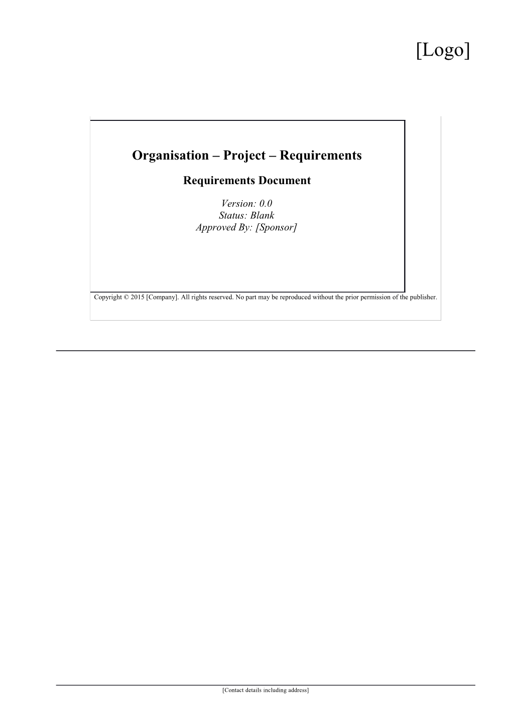 Detailed Requirements Document - Company Project