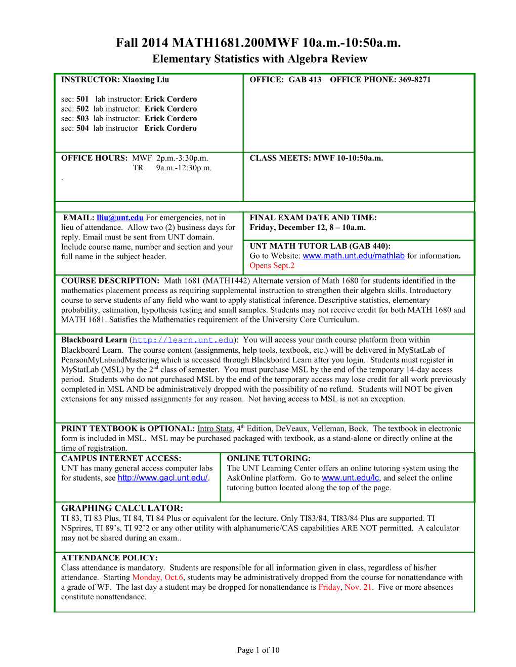 Elementary Statistics with Algebra Review s1