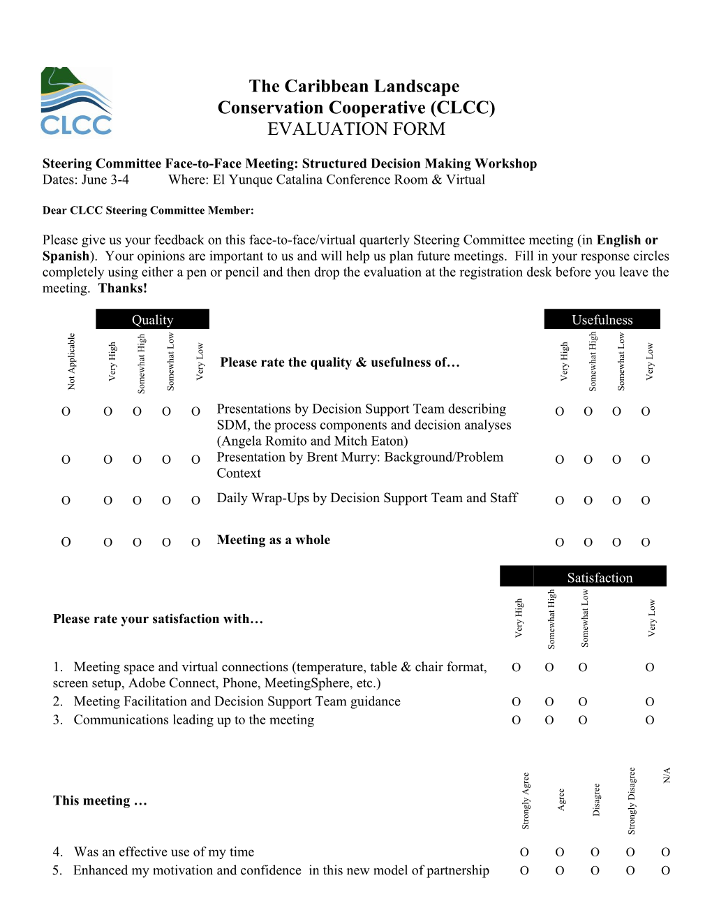 Conference Evaluation Form