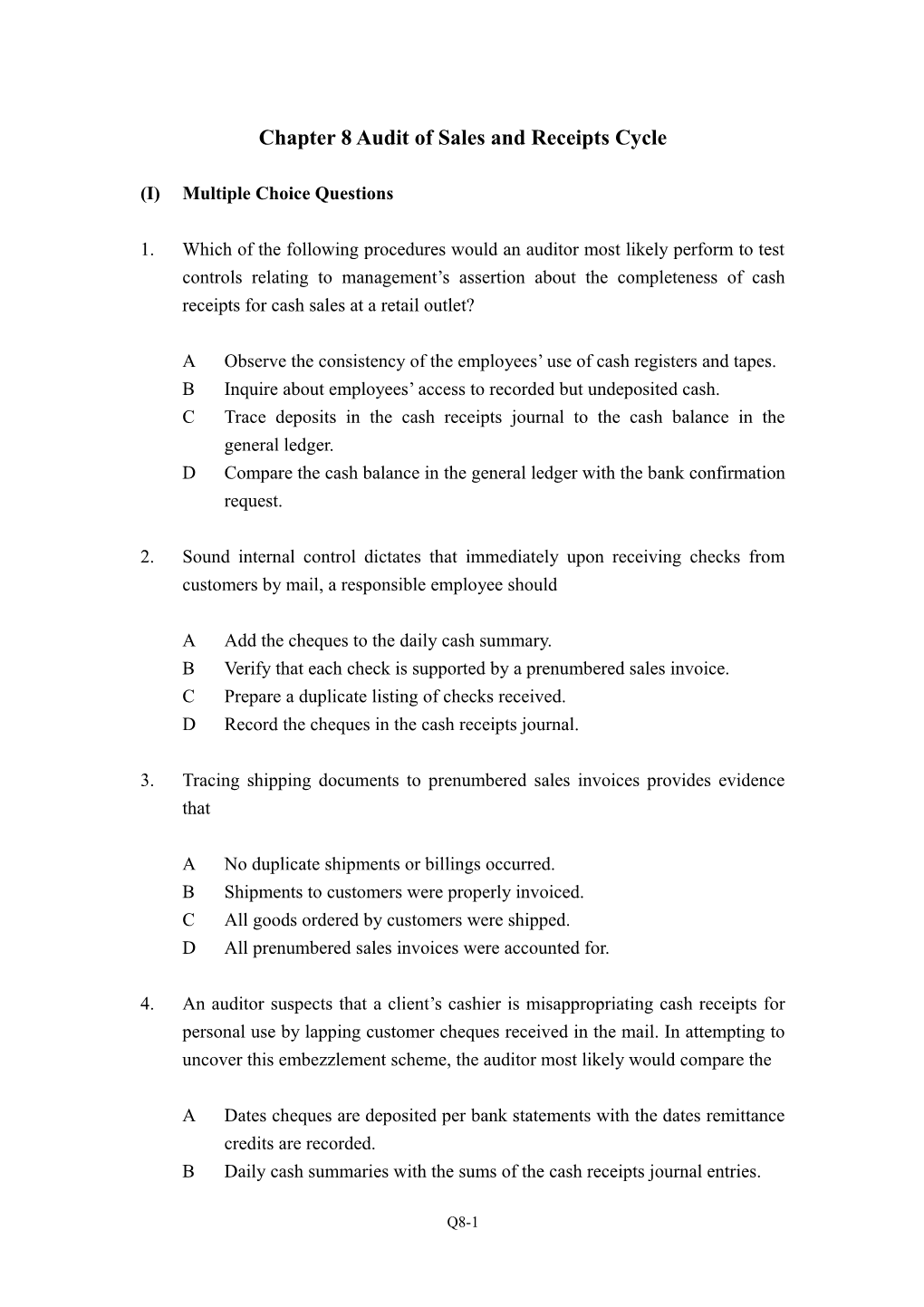 Chapter 15 Audit Purchases and Payment Cycle