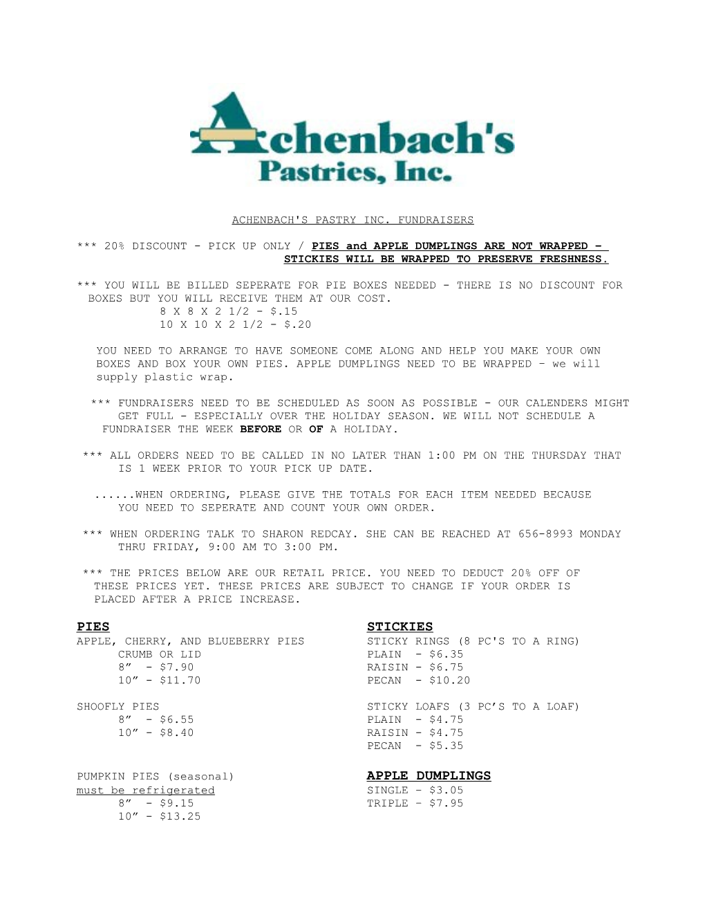 Achenbach's Pastry Inc
