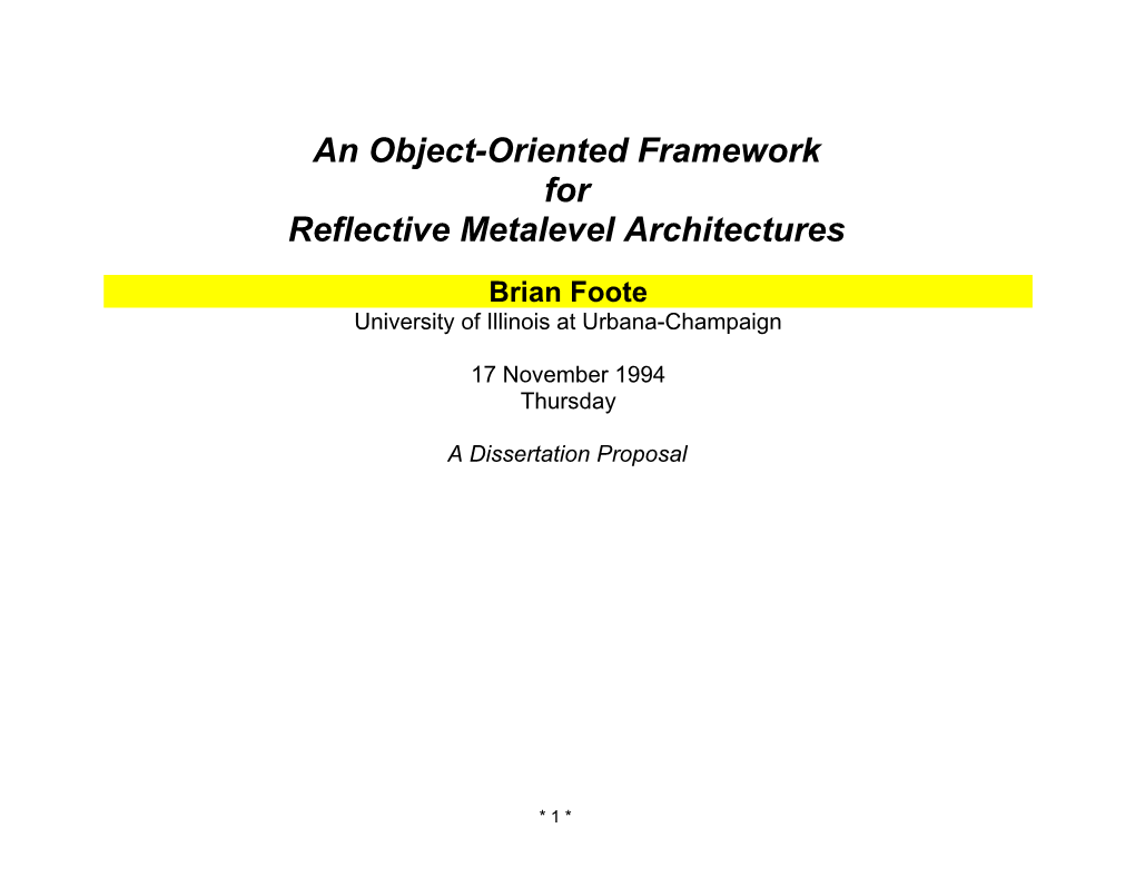 An Object-Oriented Framework s1