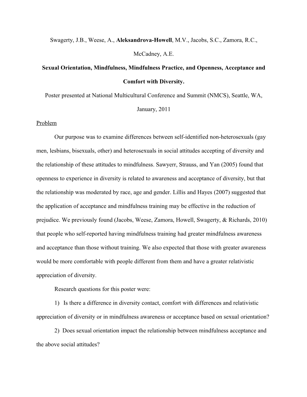 Openness to Diversity: Self-Reported Sexual Orientation and Exposure to Mindfulness As