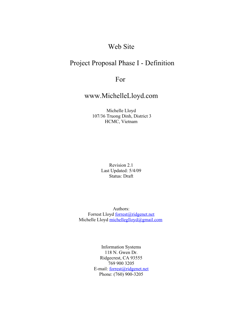 Project Proposal Phase I - Definition
