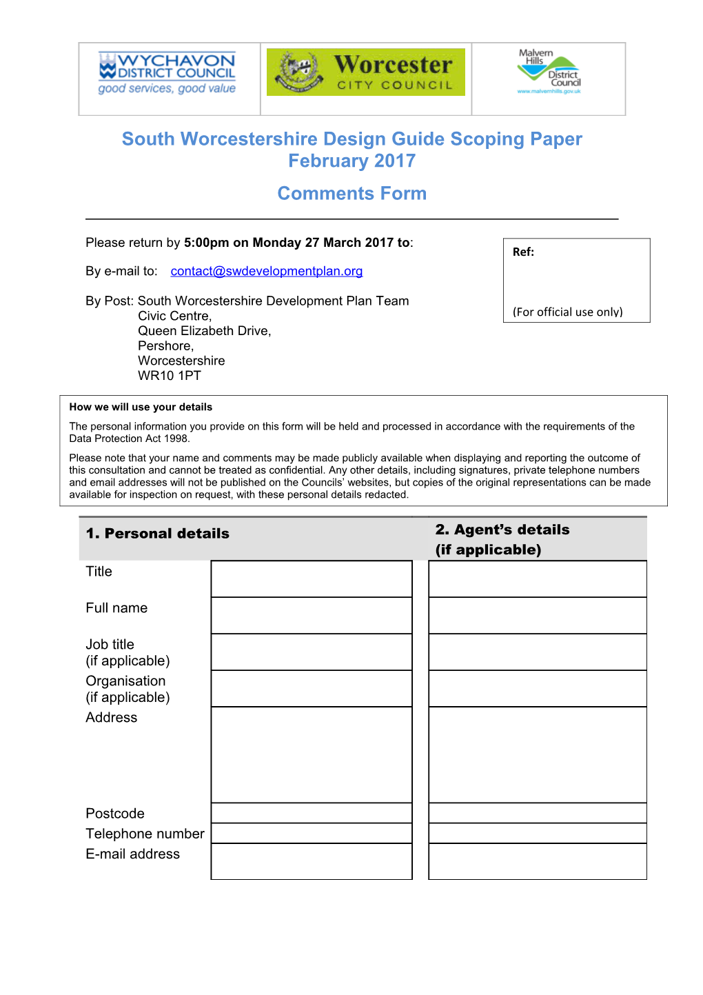 South Worcestershire Design Guide Scoping Paper February 2017