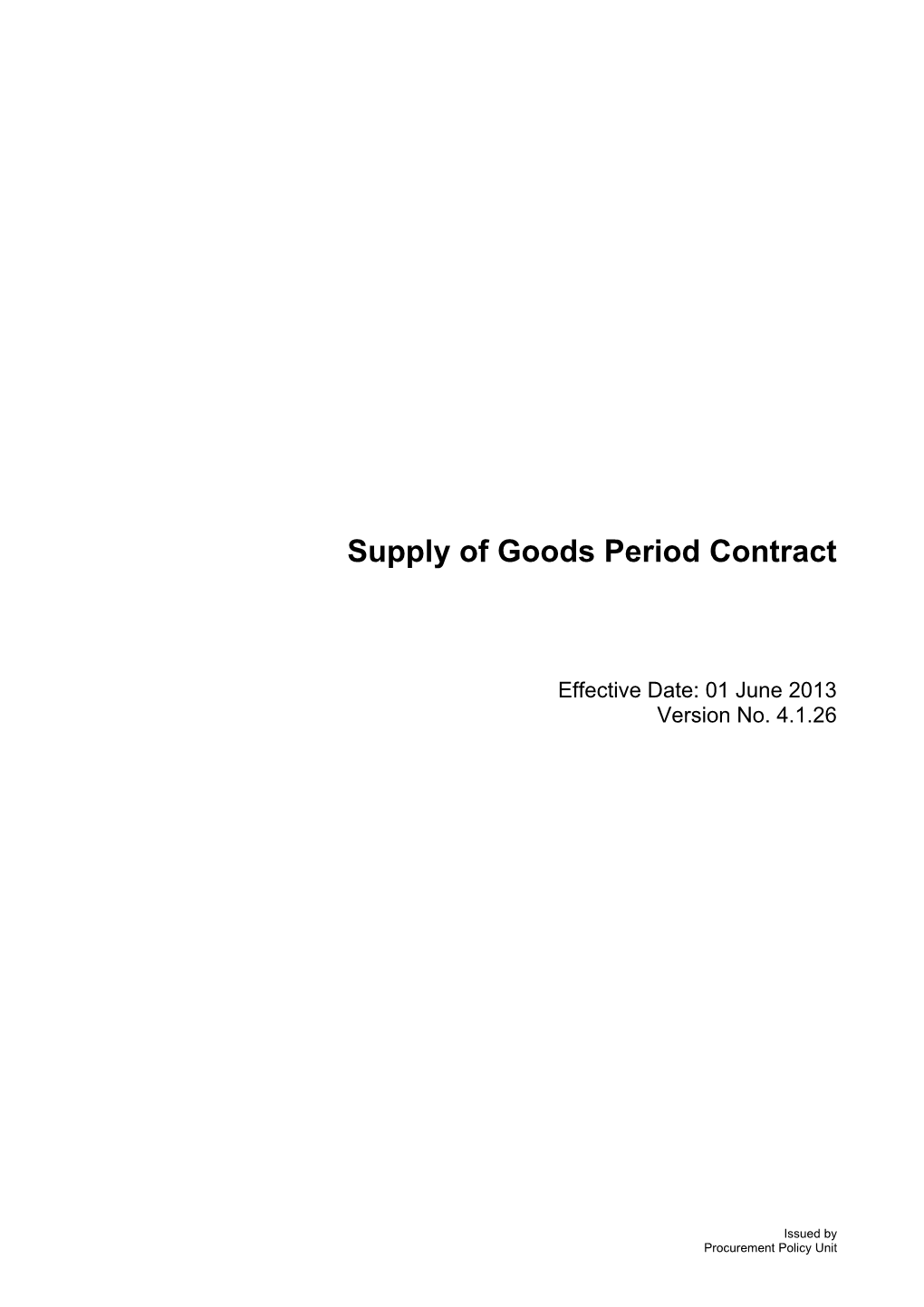 Supply of Goods Period - V 4.1.26 (01 June 2013)