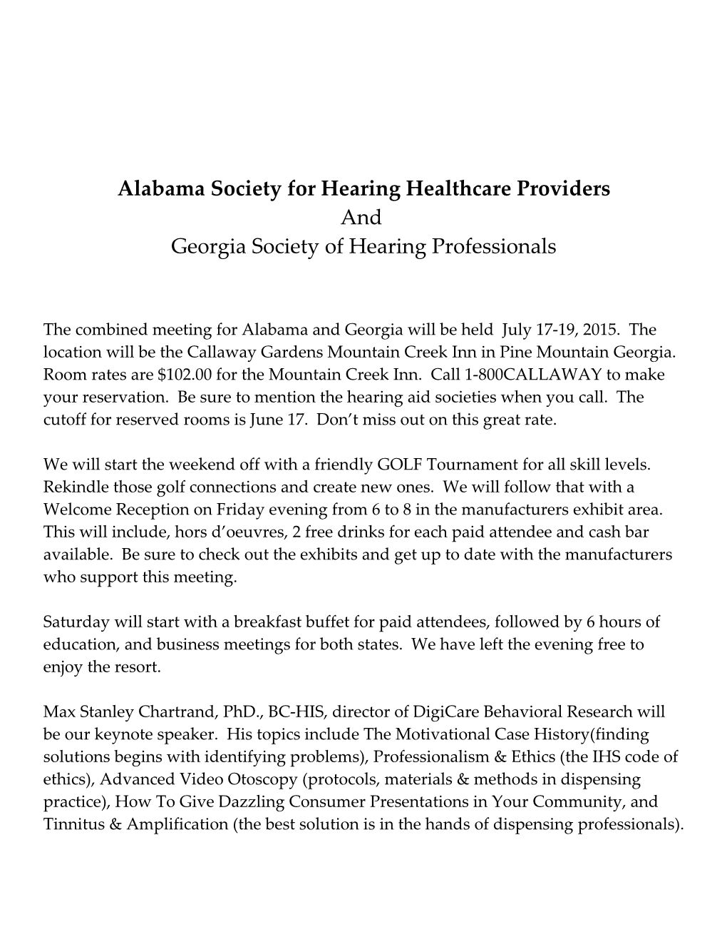 Alabama Society for Hearing Healthcare Providers