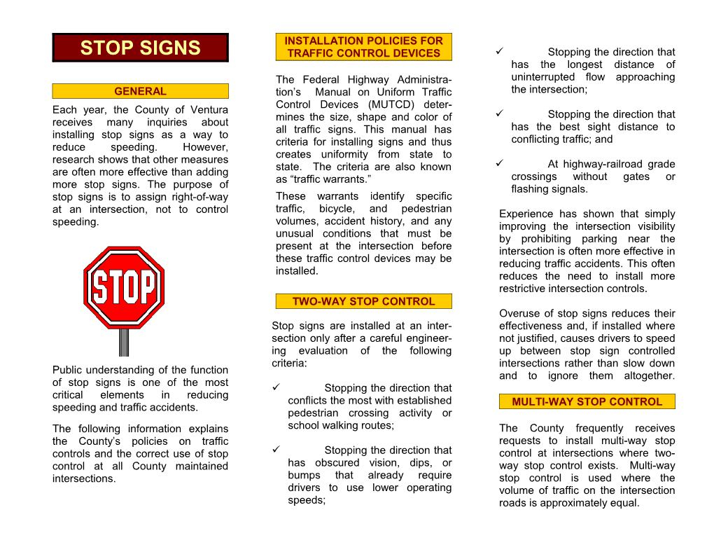 Stop Signs & Traffic Signals