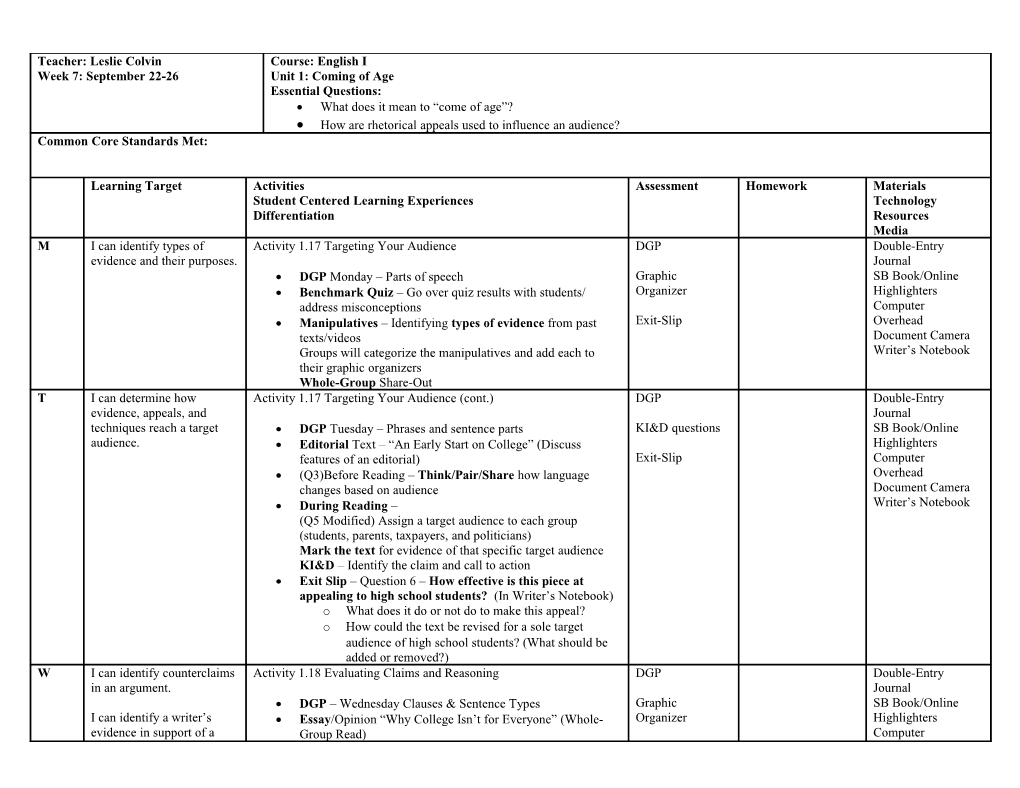 Differentiation Strategies/Modifications Marzano S Best Practices