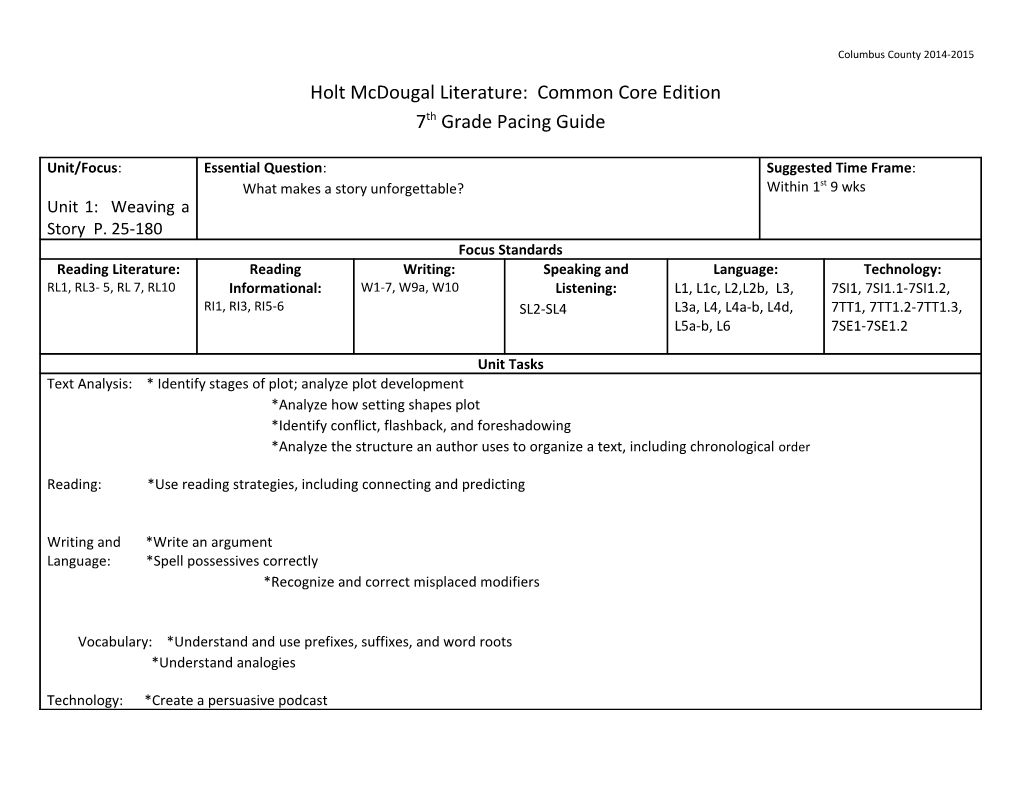 Holt Mcdougal Literature: Common Core Edition