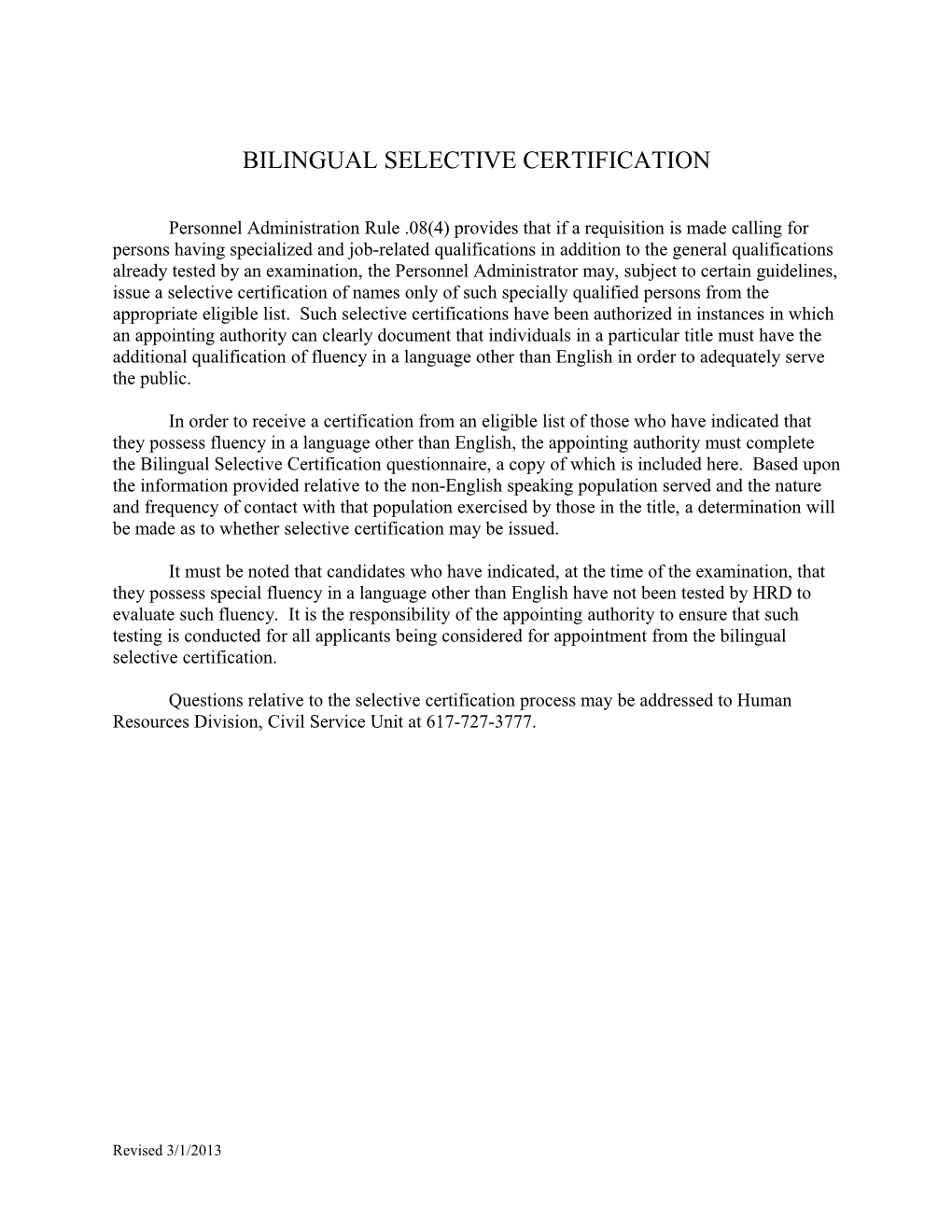 Bilingual Selective Certification