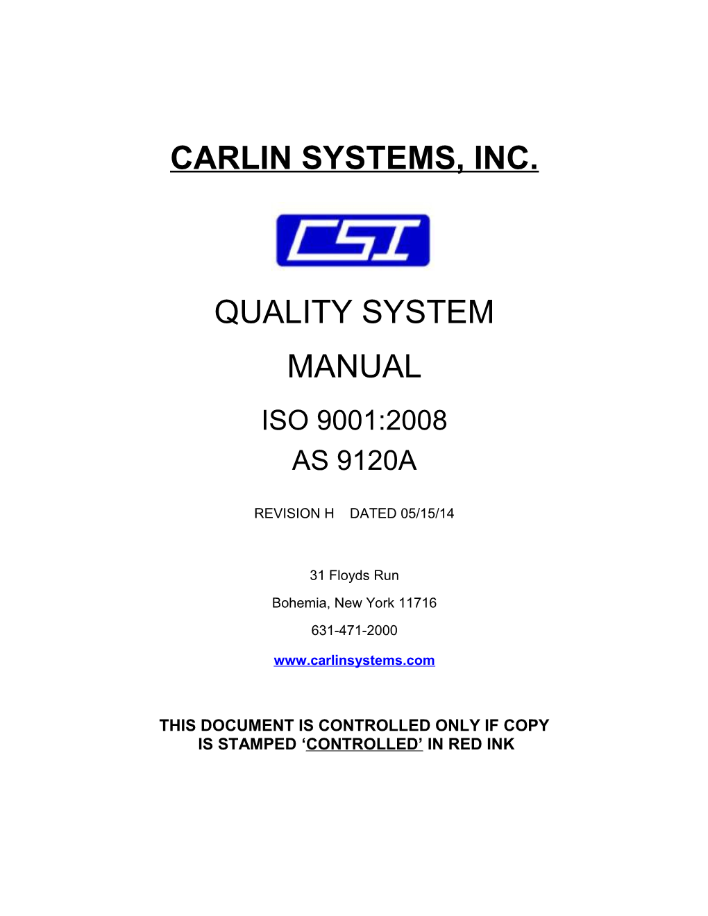 Ansi/Iso/Asq Q9001:2008 Document