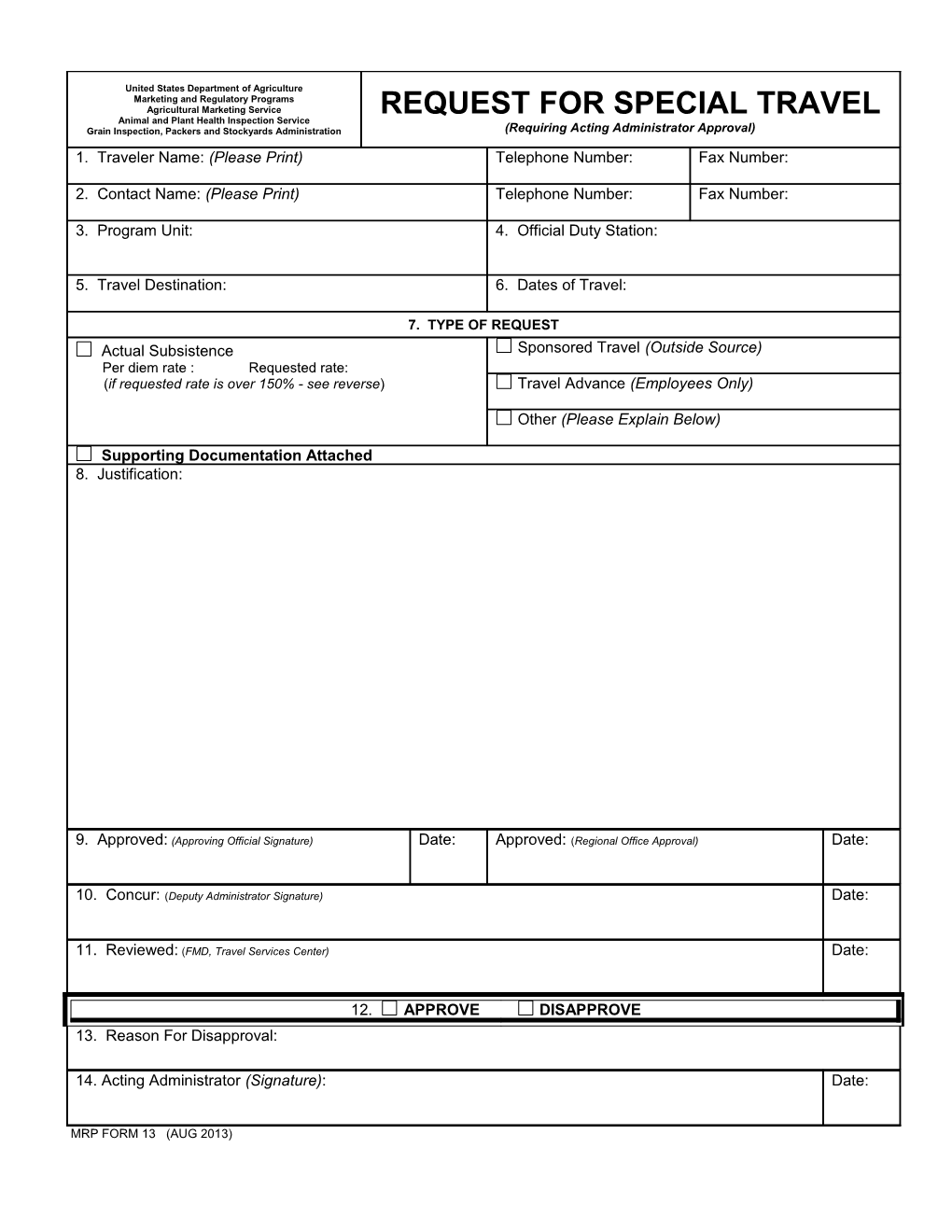 Instructions for Special TDY Travel Requests