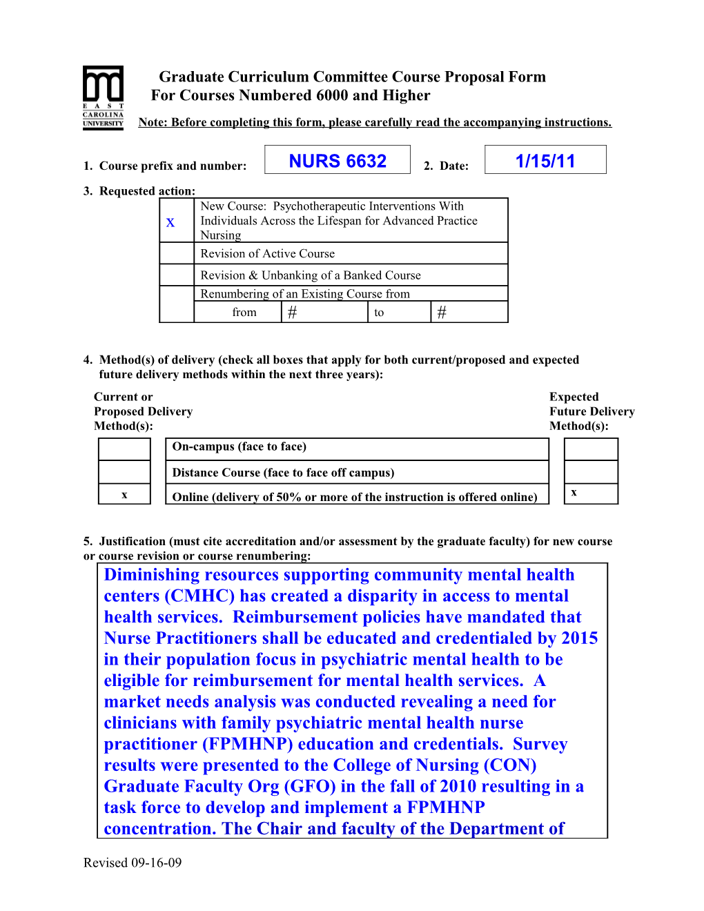 Forcourses Numbered 6000 and Higher