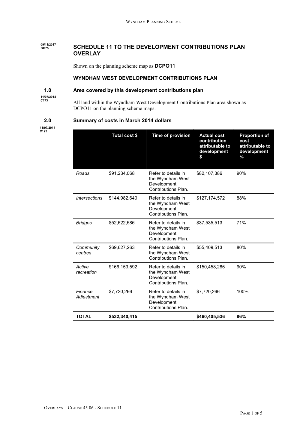 Wyndham West Development Contributions Plan