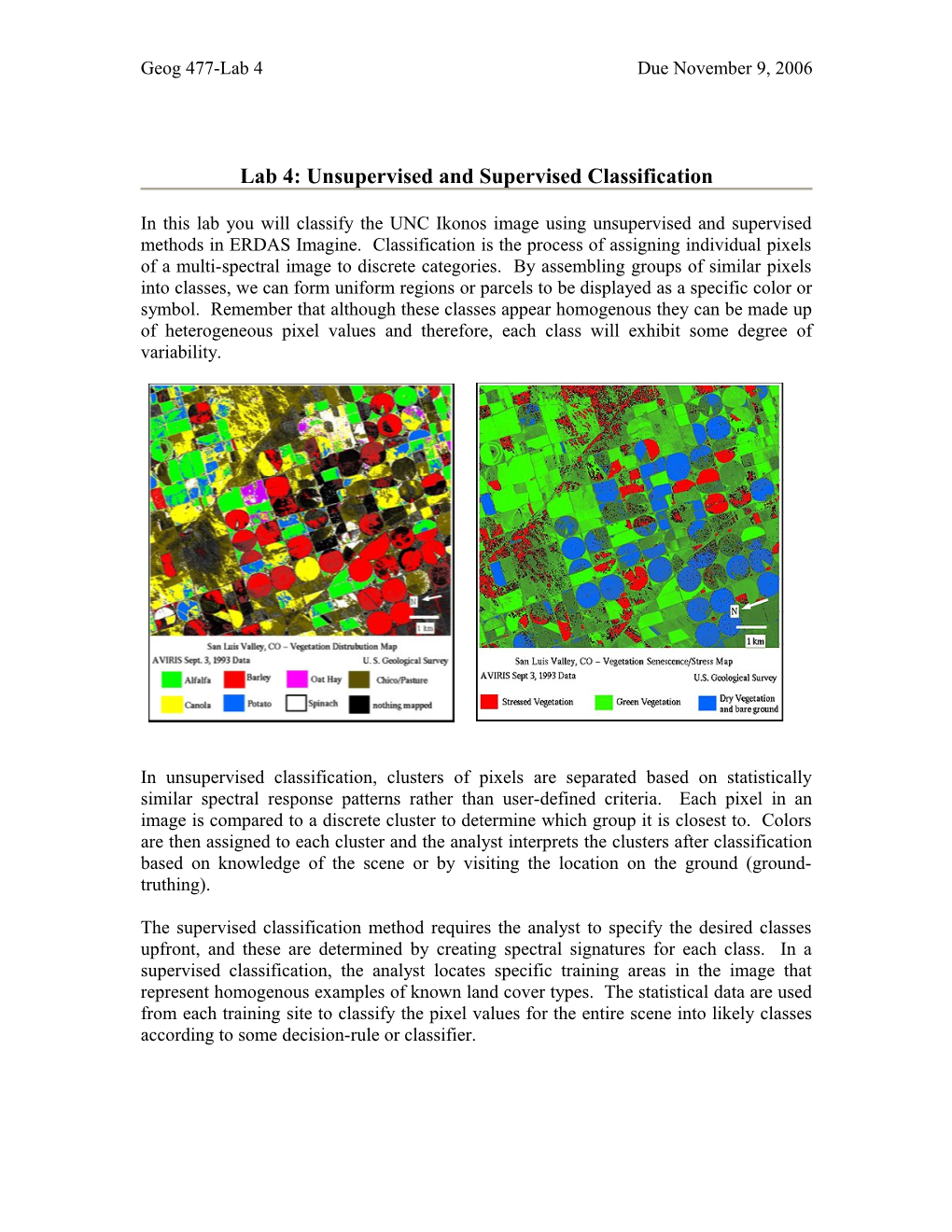 Lab 4: Supervised and Unsupervised Classification