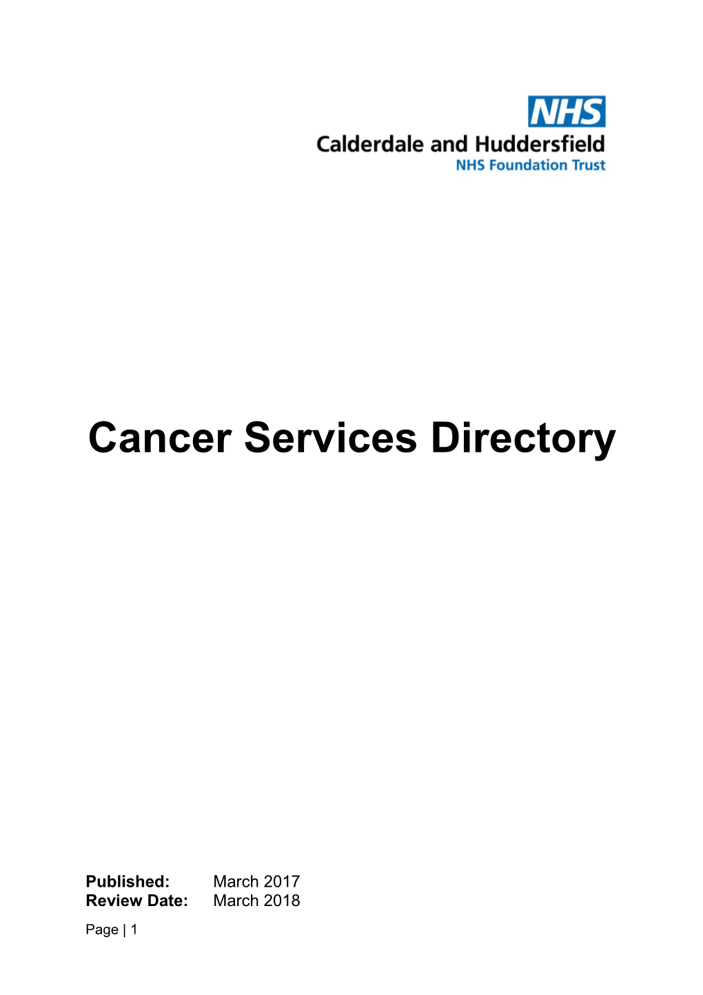 Cancer Services Directory