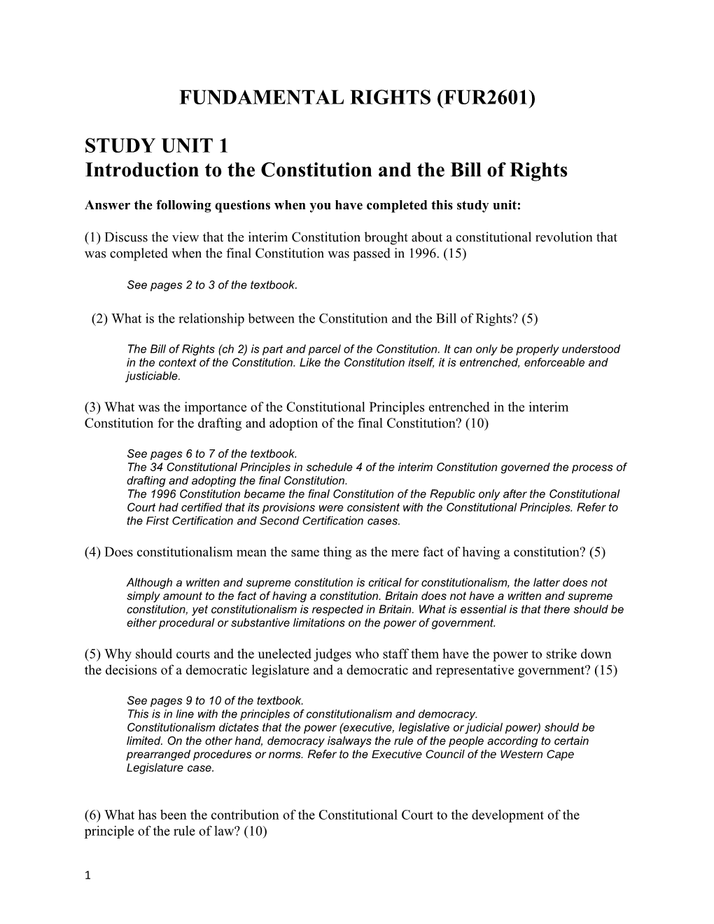 1Introduction to the Constitution and the Bill of Rights