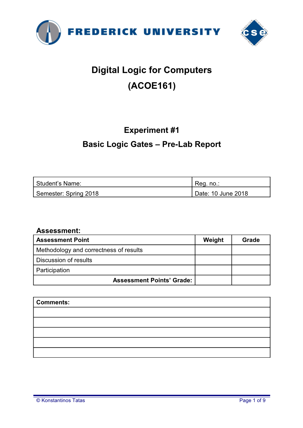 Digital Logic for Computers