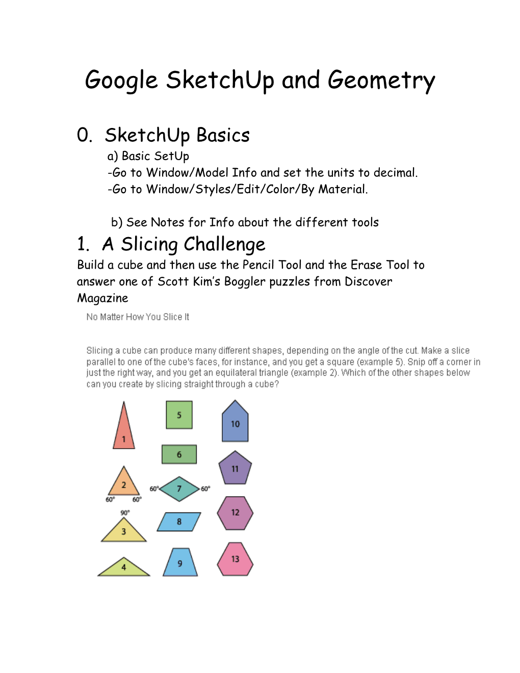 Google Sketchup and Geometry