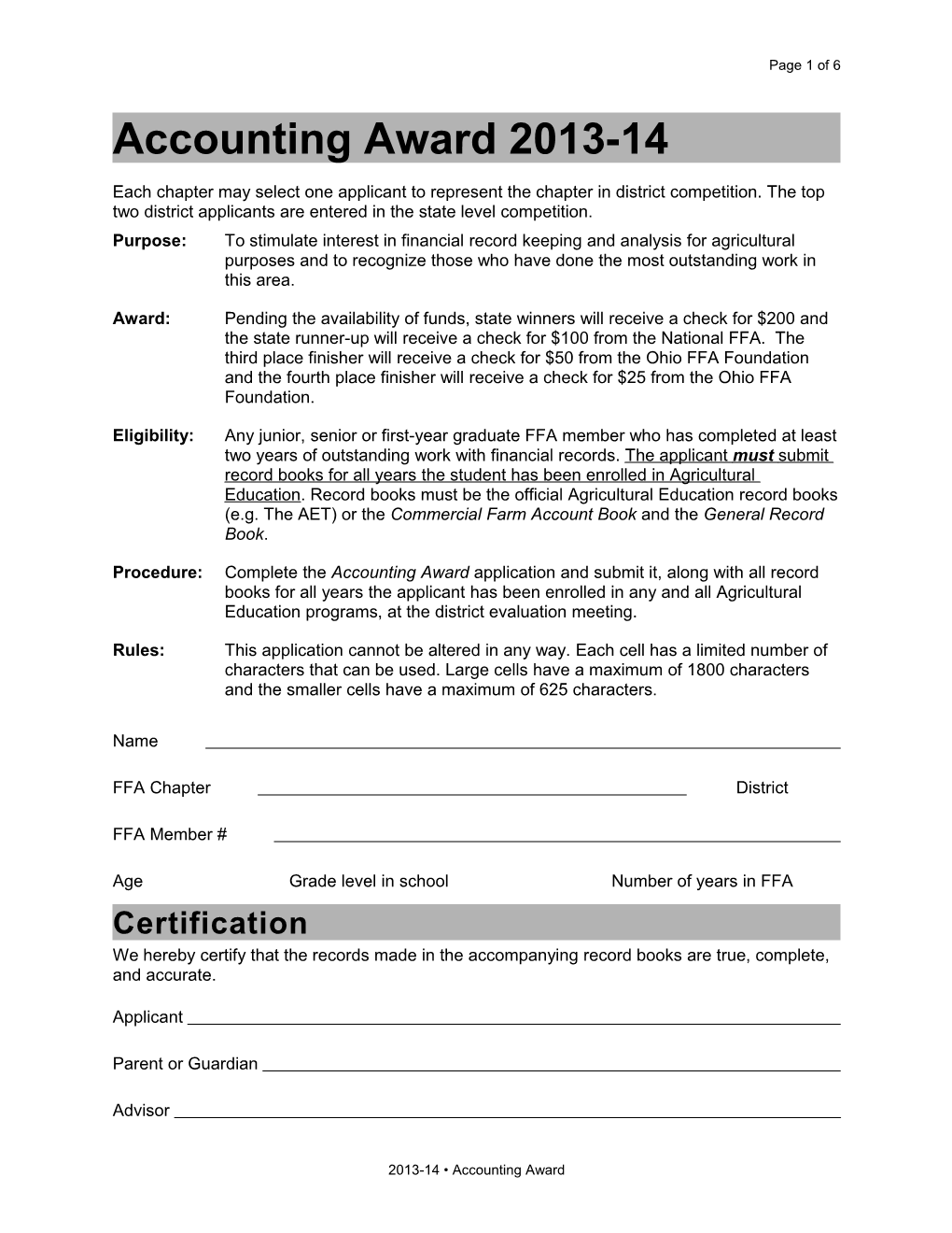 Accounting Award 2013-14
