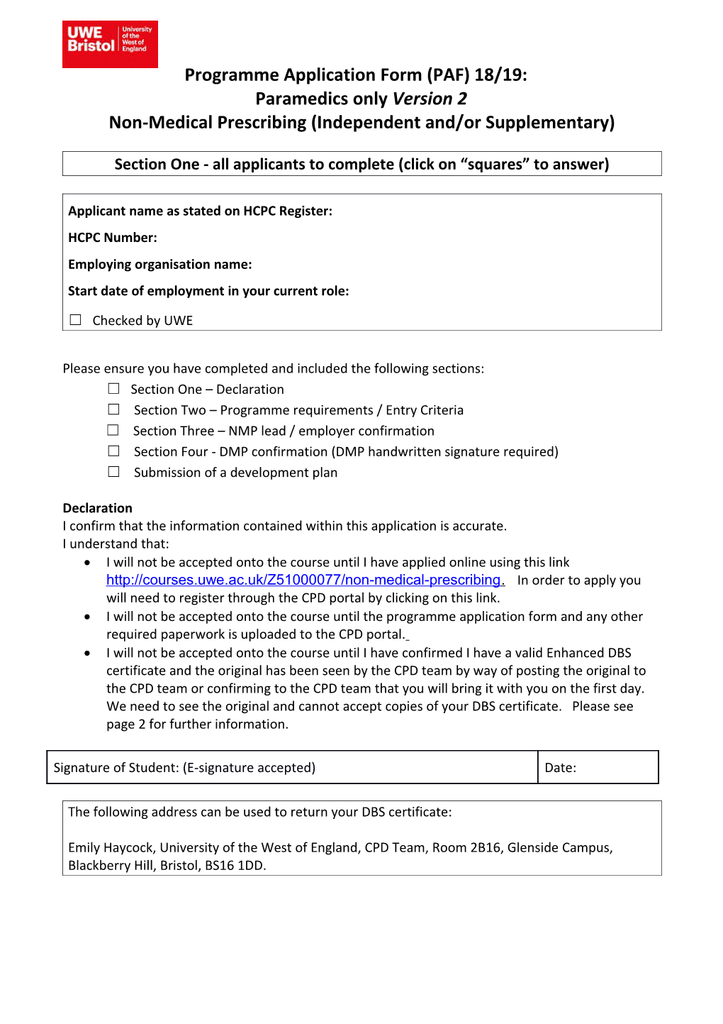 Non-Medical Prescribing (Independent And/Or Supplementary)