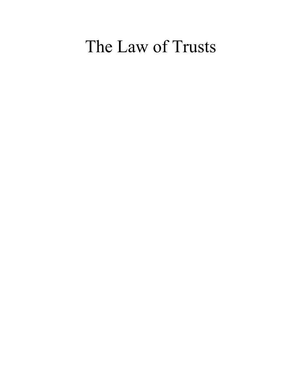 The Law of Trusts