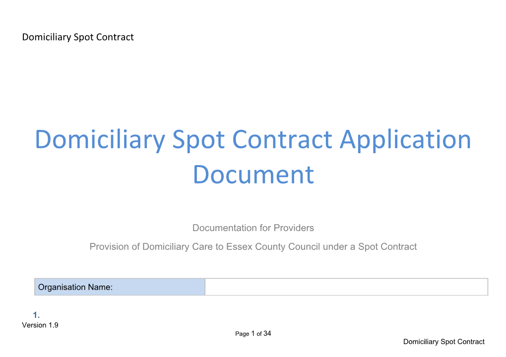 Domiciliary Spot Contract Applicationdocument