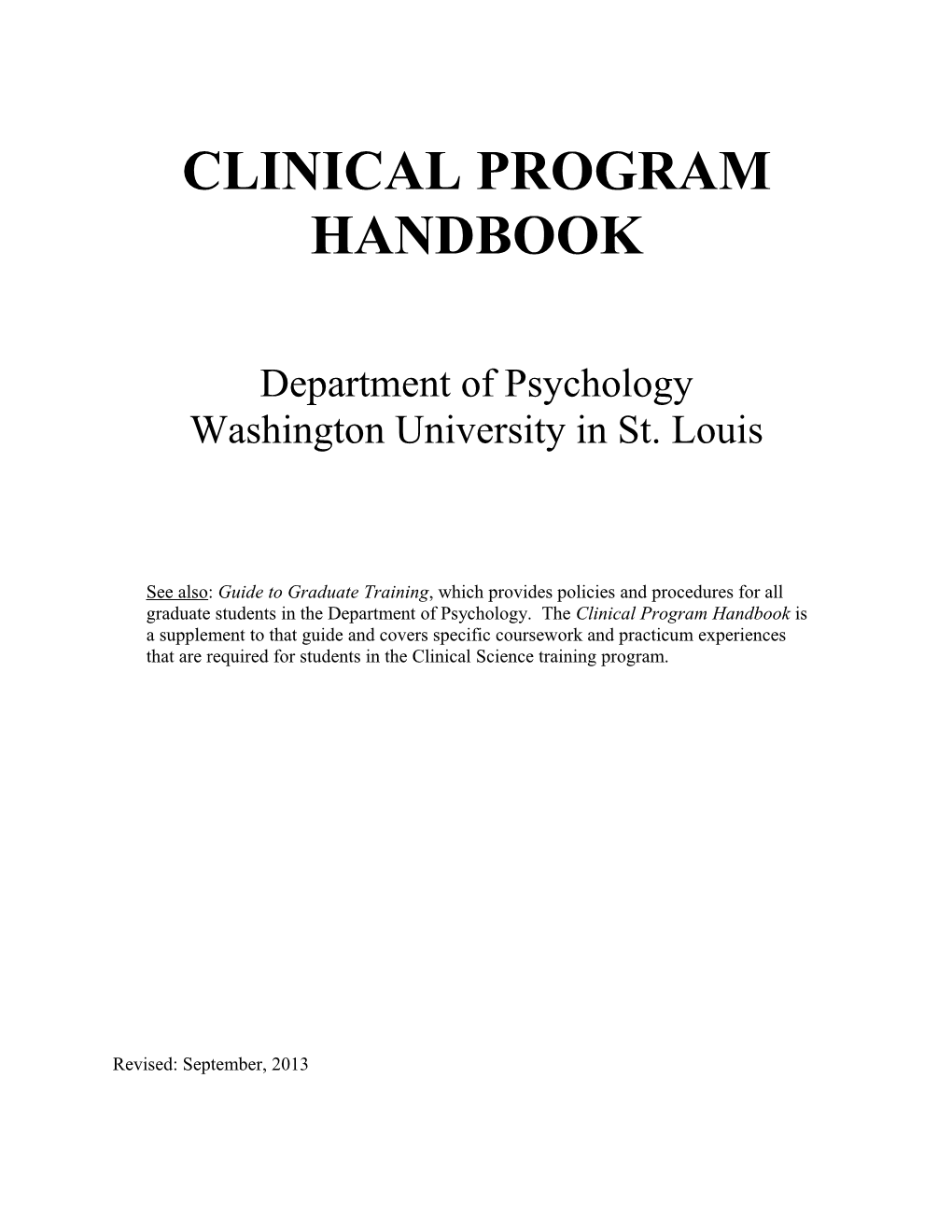 Clinical Program