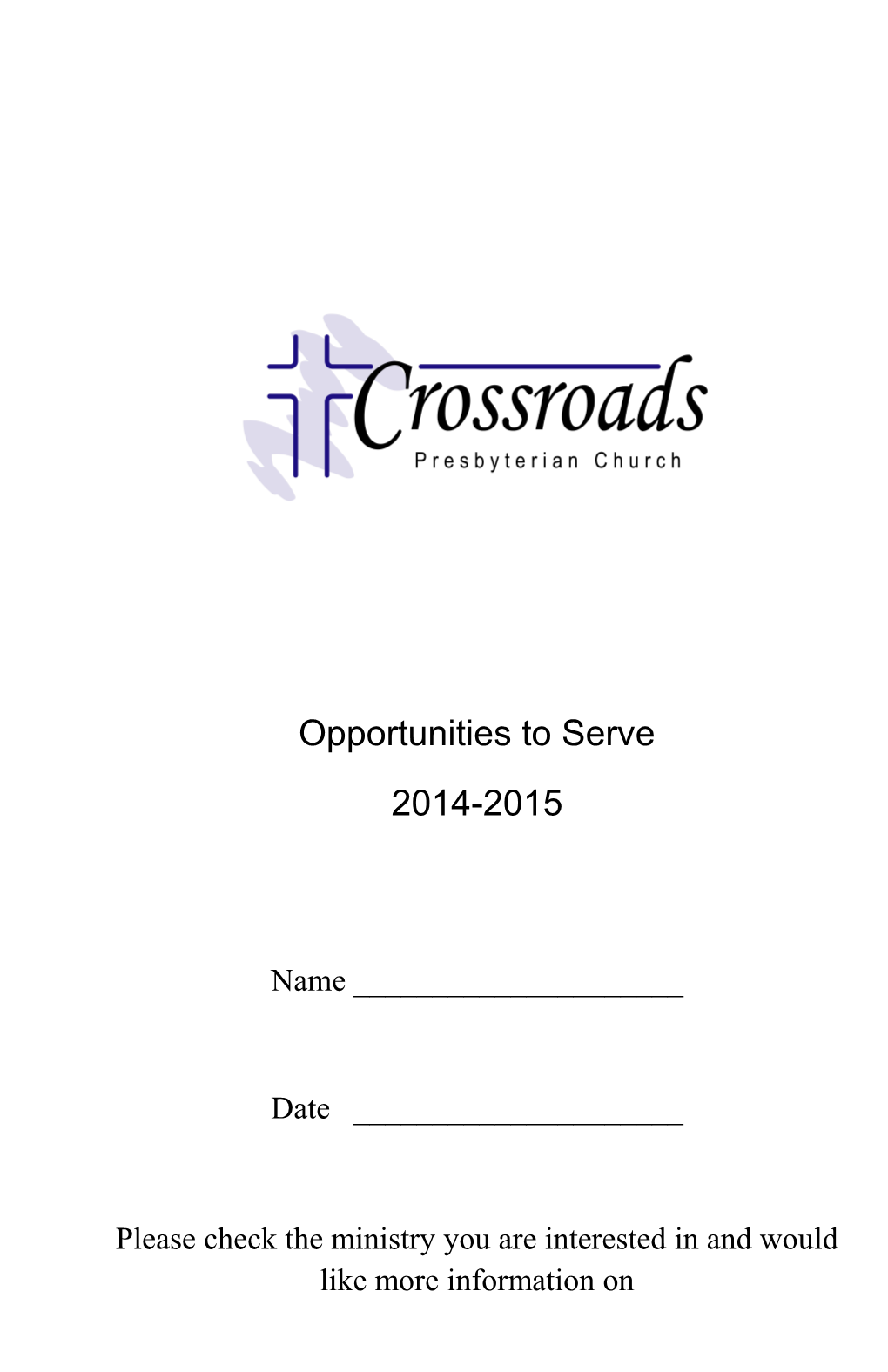 Opportunities to Serve