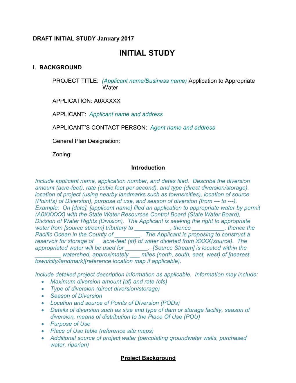 DRAFT INITIAL STUDY January 2017