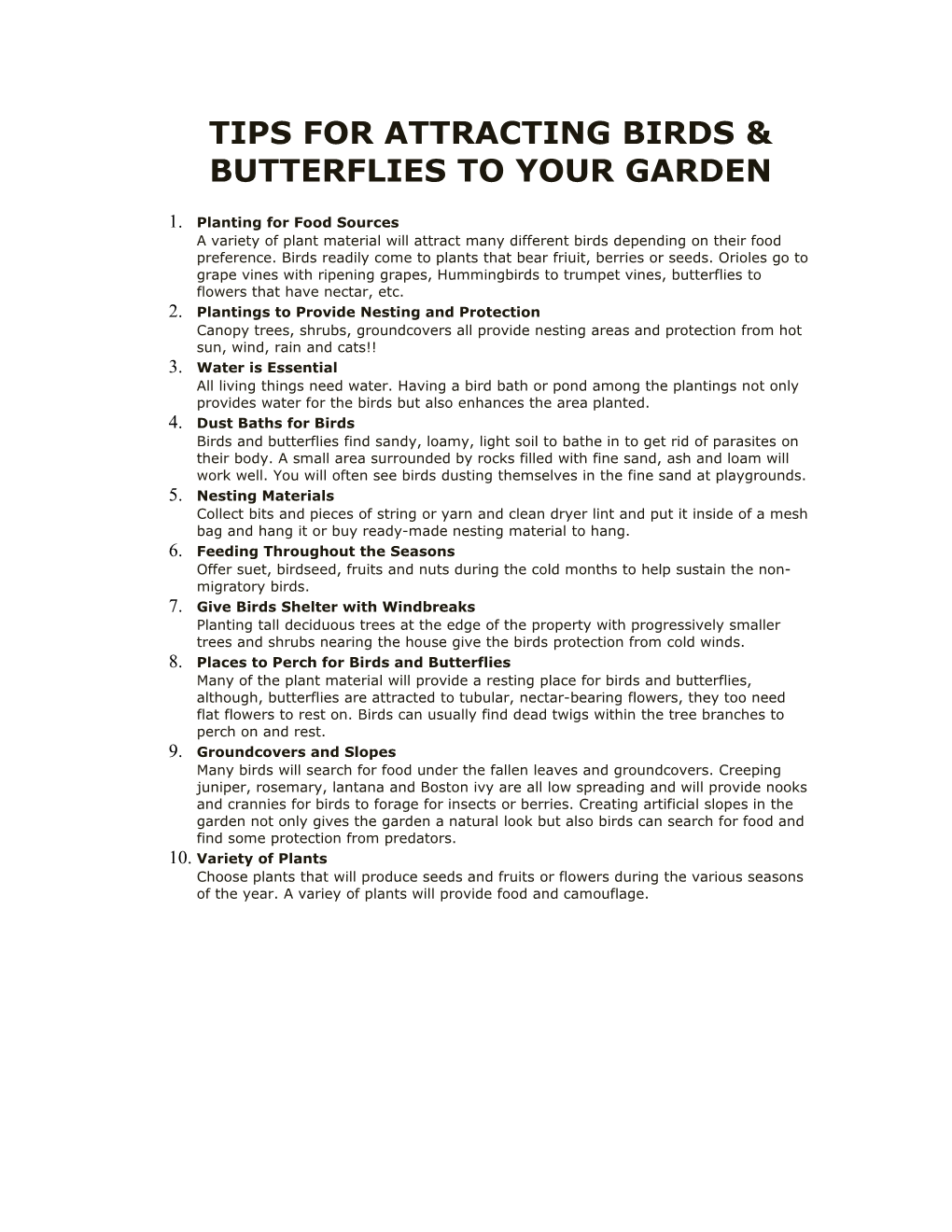 Tips for Attracting Birds & Butterflies to Your Garden