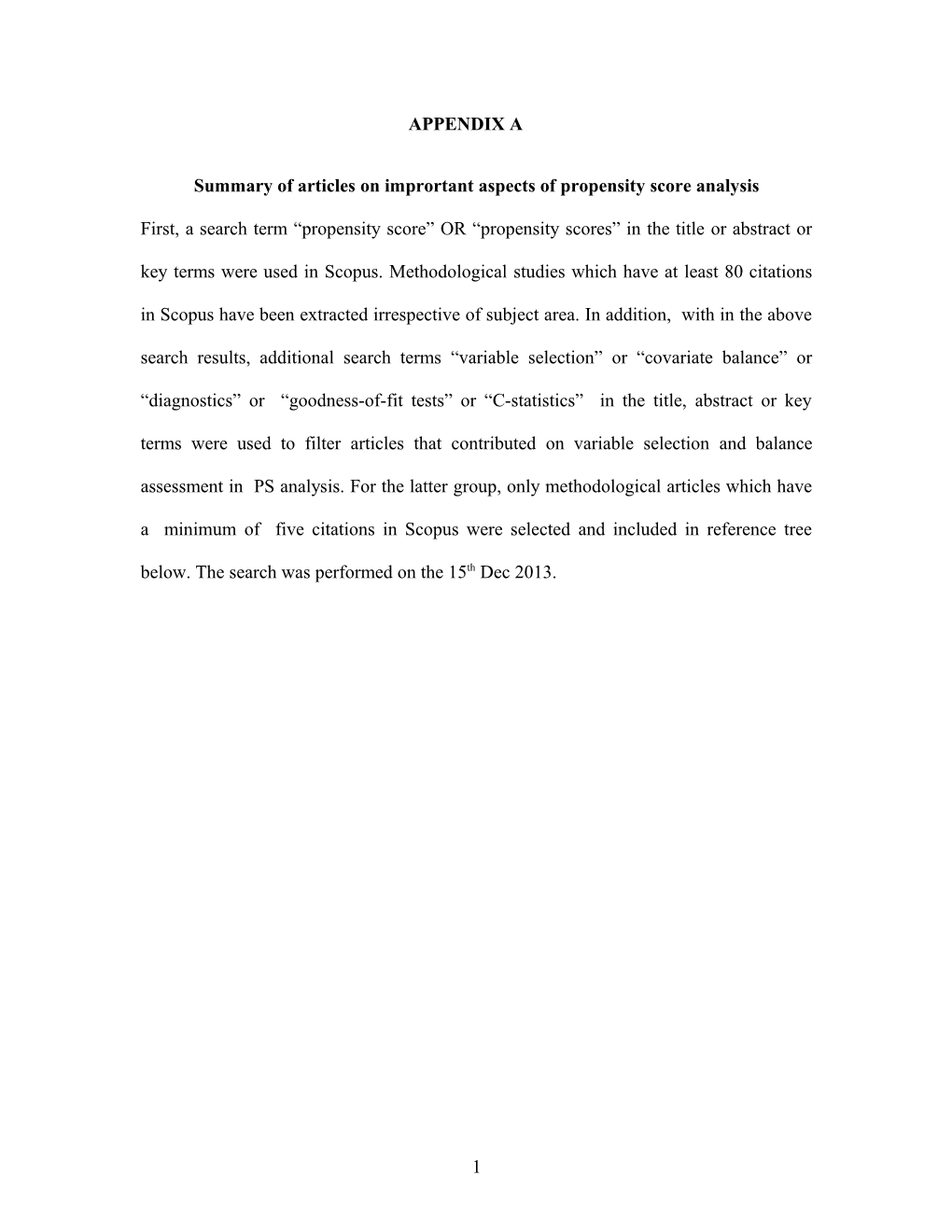 Summary of Articles on Imprortant Aspects of Propensity Score Analysis