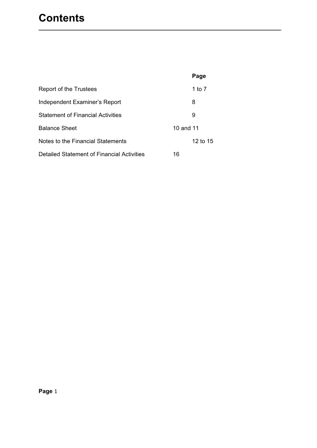 Report of the Trustees1 to 7